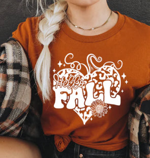 Hello Fall pumpkin shirt transfer