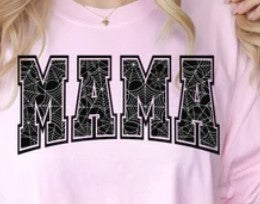 MAMA with spider webs shirt transfer