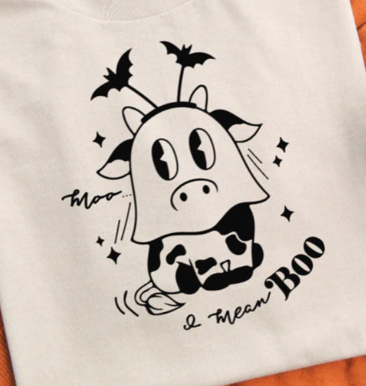 I mean Boo cow ghost shirt transfer