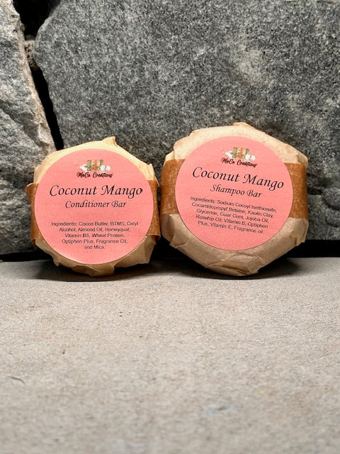 Coconut Mango Shampoo and Conditioner Bar