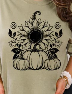 Sunflower with pumpkins shirt transfer